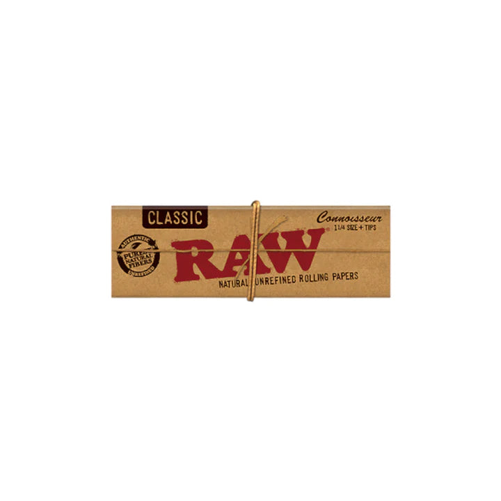 Raw Classic Connoisseur 1.25 1 1/4 Rolling Paper with Tips